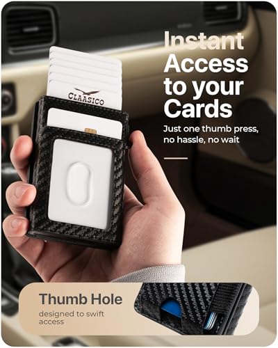 Claasico MagSafe Wallet for Men | RFID Blocking Slim Leather Card Holder with Pop-Up Mechanism | Ultra-Thin, Magnetic Design, Front Pocket Wallet, Compatible with MagSafe iPhone Models4