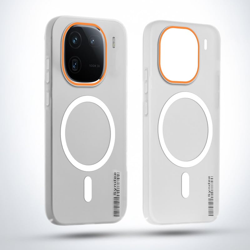 Image of Mr. Case Back Cover for iQOO 12 Pro 5G Sleek Frosted Translucent Back | Only Compatible with Wireless Magnetic Accessories | Anti-Scratch Shockproof Phone Case - White