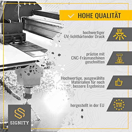 SIGNITY Schild Videoüberwachung (15x15cm klein) inkl. DSGVO Hinweis - Warnschild Kamera Überwachung - ideal zur Kamera Attrappe - Aluminium Schild - Achtung Videoüberwachung für Privatgrundstück - Image 5