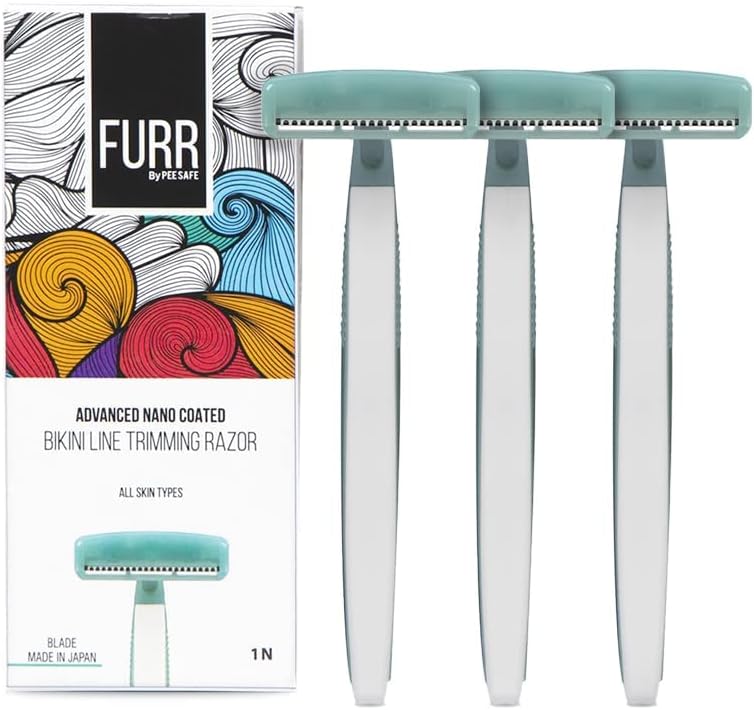 Bikini Line Razor With Chromium and PTFE Coated Reusable Blade | With Protective Sleeve & Anti Slip Grip | Painless Hair Removal | Irritation & Rash Free Shaving | For Women | Pack Of 3