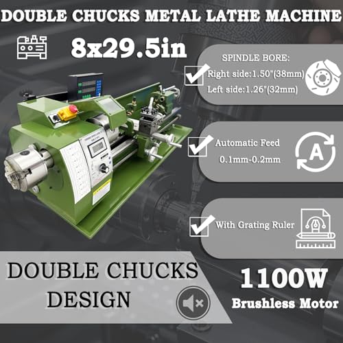 EQCOTWEA 8x30 in Double-Chuck Lathe