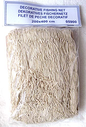 Preisvergleich Produktbild Deko Fischernetz 200x400cm Maschen 4x4cm Beige Baumwolle