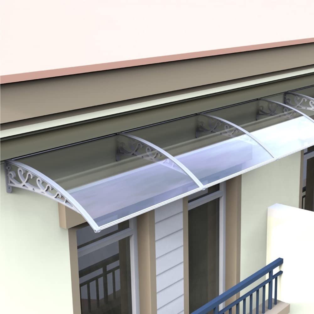 Marquesina Exterior Outsunny 200x96 Cm – Techo Policarbonato Y Aluminio, Protección UV Para Balcón, Ventanas Y Puertas