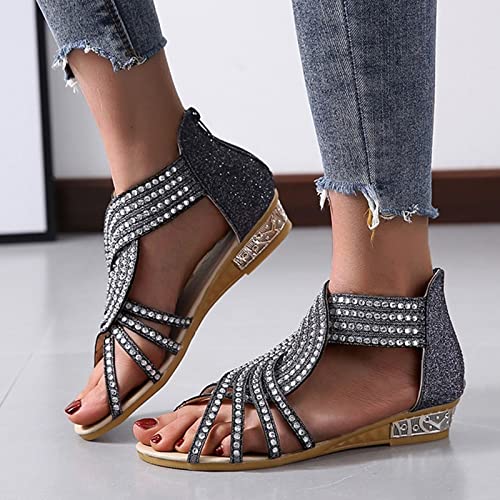 Famoore Women's Slide Sandals Women's High Heel Pumps Sandals Slip On Pointed Toe Slipper Heeled Sandals Wedding Party Dress Pumps Shoes #TOP4