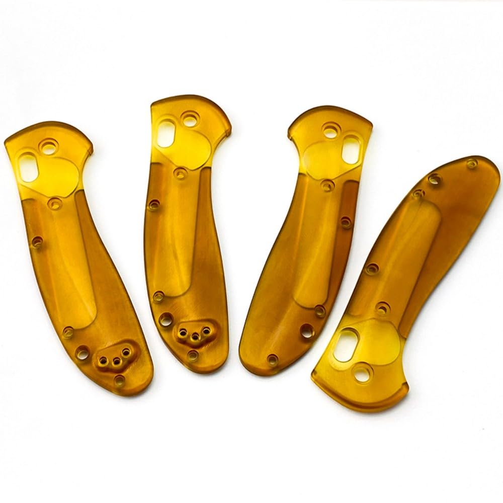 1 paio di impugnature di ricambio trasparenti PEI in polieterimmide progettate per Benchmade Griptilian 551 550 fai da te maniglie patch (viti incluse)