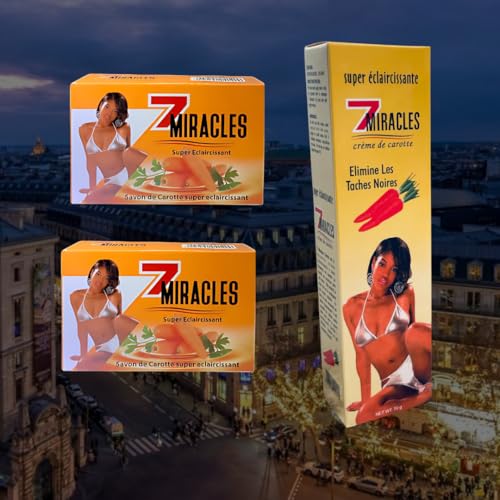 x 7 Miracles Carrot Soap & Cream Set – 2 x Carrot Soap Bars + 1 x 70 g Vitamin-Rich Carrot Face & Body Cream, Natural Antioxidant Cleanser & Moisturizer, Paraben-Free Skincare image 5