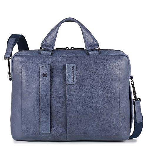 Piquadro Pulse Plus Cartella, 38 cm, Blu Notte