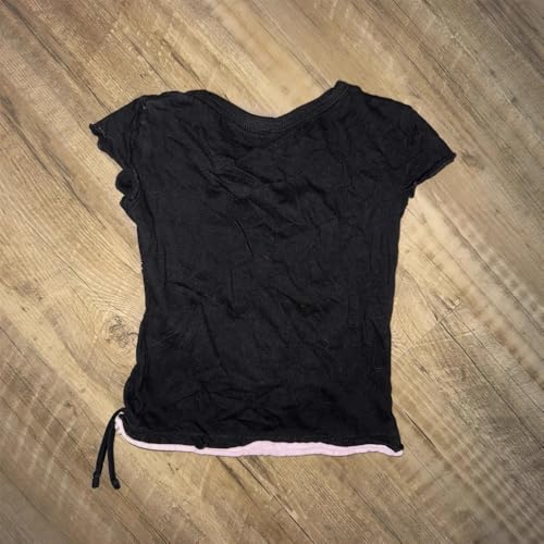 Image of Kawaii Cutecore Harajuku Y2k 2000s Tops Summer Preppy Aesthetic Alt Goth Emo Short Sleeve Graphic Tees