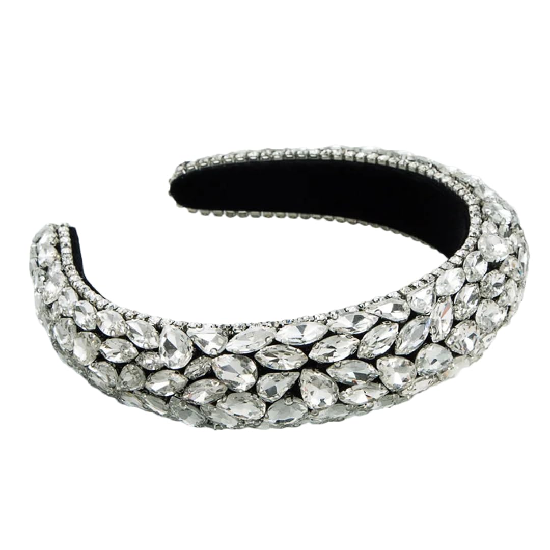 Lussuoso cerchietto da donna in spugna con diamanti scintillanti, accessori per capelli barocchi