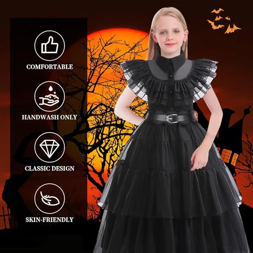 Disfraz negro para niñas 4-5 años Halloween cosplay miniatura 5