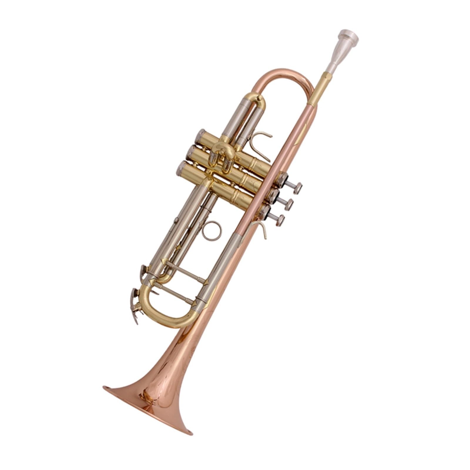Trompete Trompete aus Phosphorbronze und Stimmrohr aus weißem Kupfer B-Dreitontrompete für Anfänger und professionelle Auftritte