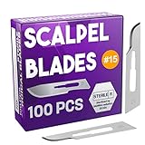 MyMed Disposable Scalpel Blades| #15 Sharp Carbon-Steel Blades | Pack of 100 | Sterile Individual Pouches|Dermaplaning Tool for Face Professional, Podiatry, Crafts & More