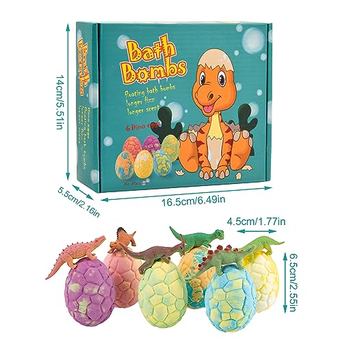 Pagezol 6PCS Large Bath Bombs for Kids with Surprise Dinosaurs Toys Inside, Natural Bath Bombs Gift Set, Handmade Spa Colorful Fizzy Bubble Bath Bombs, Birthday Christmas Easter Gift for Girls Boys - Image 4