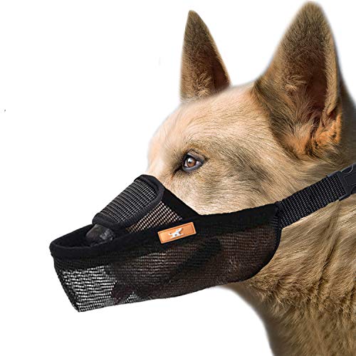 wintchuk Dog Muzzle, Dog Mouth Guard Mesh for Barking Chewing Biting, Soft Muzzle