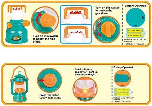 Kids Camping Set,Indoor/Outdoor Pop Up Tent with Camping Gear Adventure Set Pretend Camping Playhouse with Tools Play Kitchen Food Toys for Toddler Boys Girls Age 3+ 3
