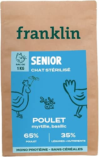 FRANKLIN – Croquettes Chat Senior – Gamme Carnivore – 65%