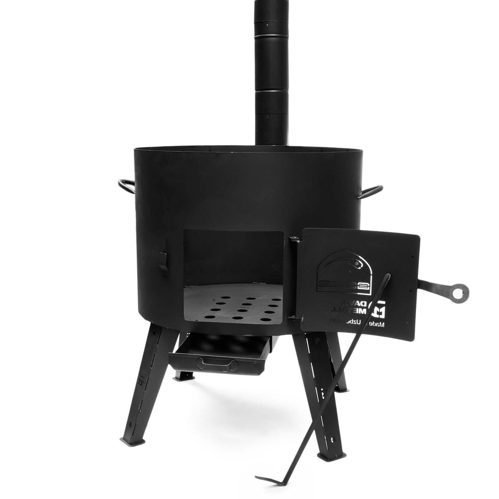 Ø36cm Uchag 2mm stahl Utschak-Ofen Adapter-Ringe Abzugsrohr 10L Kazan eben Kasan Kessel Utschag Feldküche Feuerstelle Campingofen Außenküche Eintopfofen
