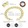 GOLDCHIC JEWELRY 9mm Cuban Bracelet with Gold Chain, Flat Curb Link Bracelets for Men Women #5