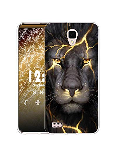 Sunrive Cover compatibile con Huawei Y560/Huawei Y5, Custodia Case in molle Trasparente silicone Morbida Flessibile Antigraffio protettiva back custodie(Q Leone)