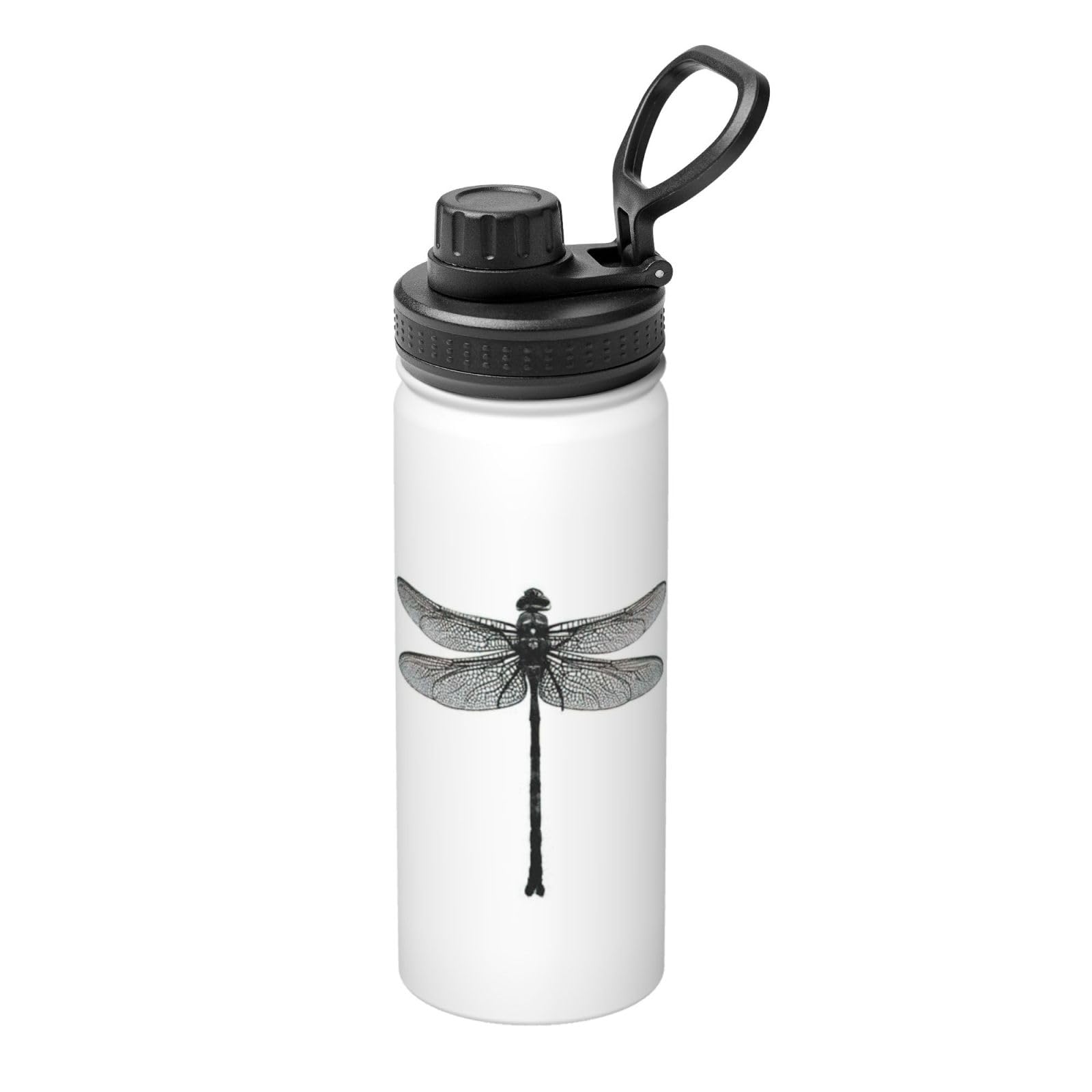Kfjghhl Insulated Stainless Dragonfly Steel Water Bottle For Sport Gym Travel Leak Camping Hiking Hydration