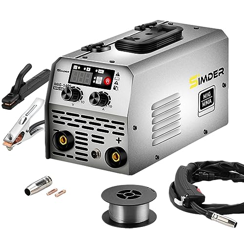 Soldador MIG sin gas MIG MMA 2 en 1, soldador de núcleo de flujo 220 V 140 Amp IGBT...