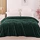 Exclusivo Mezcla Kuscheldecke Fleece Decke, Flauschige Sofadecke 220 x 240 cm, Jacquard-Überwurfdecke Wohndecke Tagesdecke, Warm und Leicht für Ganzjahreszeit, Dunkelgrün