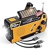 Hand Crank Emergency Radio NOAA Weather Radio 7400mWh Battery Operated 3 in 1 Charging Cable Hand Crank Charger with AM FM Portable Solar Powered Radio for Winter Storm Hurricane Survival Gear