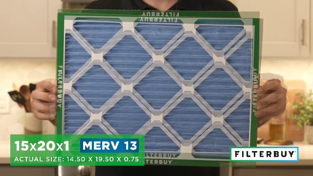 Image of Filterbuy 15x20x1 Air Filter MERV 13 Smoke & Allergy Defense (4-Pack) | Electrostatic Pleated HVAC AC Furnace Filters Replacement, Made in USA (Actual Size: 14.50 x 19.50 x 0.75)
