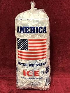 ICE BAGS & E-Z ICE BAGGER American Flag WICKETED ICE Bags 8LB / 1000 ICE Bags with Free Twist Ties