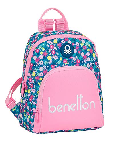Safta Mini Mochila Benetton Blooming,250X130X300Mm, Rosa/Multicolor