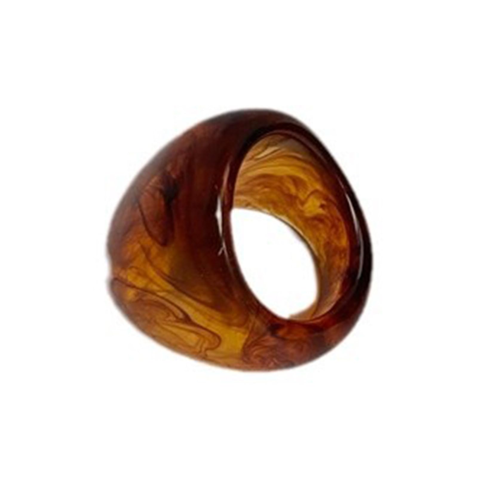 ROYJJ Fashion brown resin ring is a stylish coffee resin accessory, which is suitable for daily wear and easy to match with any outfit