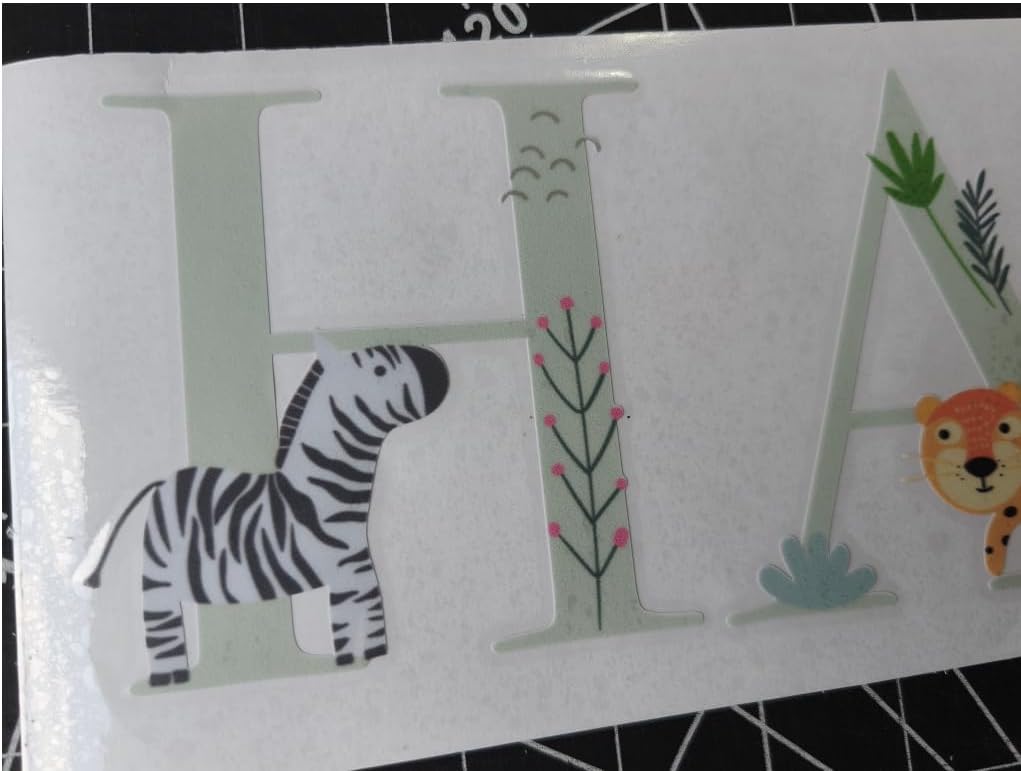 Safari Nursery Wall Stickers - Personalised Name Decals for Kids Rooms, Jungle Animal Wall Art with Custom Text, Baby Boy Girl Room Decor
