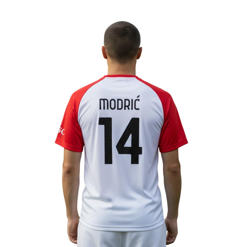 AC Milan Maglia Bianca Modric 14 Replica Ufficiale 2025/2026, Away, Adulto e Bambino
