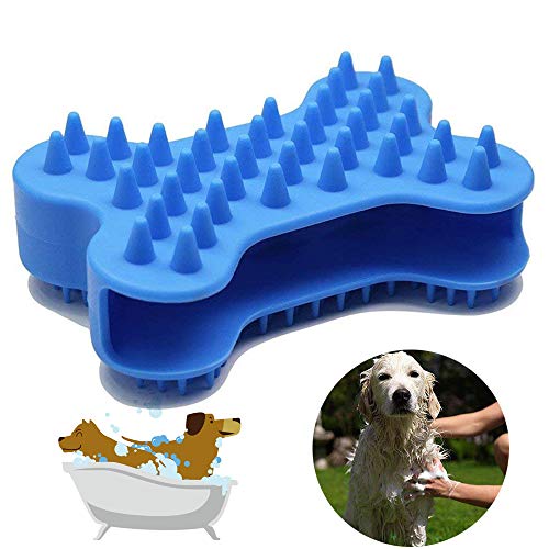 Dog Cat Shedding Grooming Brush for Matted Hair Removal - Silicone 2-in-1 Gentle Grooming Massage and Loose Hair Remover Pet Bath Grooming Tools