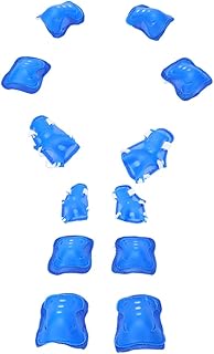 BESPORTBLE 6 Peças De Equipamento Esportivo Para Crianças Cotoveleiras Joelheiras Cotoveleiras Azul Conjunto Conjunto De Equipamento De Proteção Para Crianças Roupa De Suor Joelheiras E