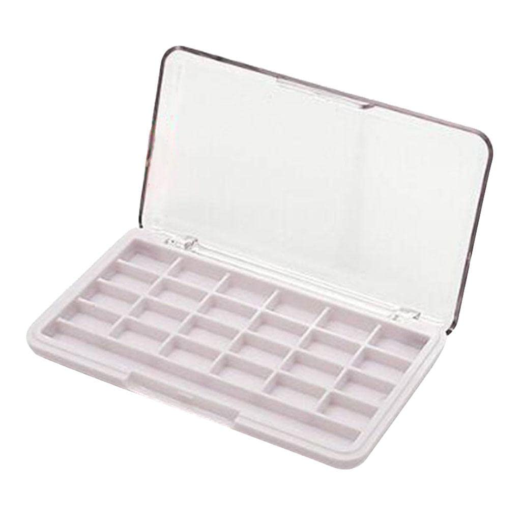 GAH 24 Grid Empty Makeup Eyeshadow Palette Blush Lip Gloss Powder DIY Case White-picture-27