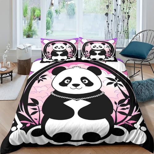 Housse de couette panda 135x200 lit simple microfibre - 4