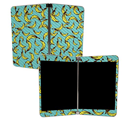 Image of MightySkins Carbon Fiber Skin for Microsoft Surface Duo - Bananas | Protective, Durable Textured Carbon Fiber Finish | Easy to Apply, Remove, and Change Styles | Made in The USA