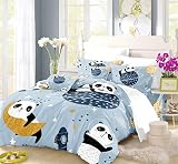 El lindo patrón de panda de dibujos animados hace que las personas se sientan como en el mundo de los cuentos de hadas.Elegancia intemporal y coordinación fácil con su decoración circundante,conveniente para una variedad de gente,tal como pares,muchachas o muchachos,etc.Ideal para el dormitorio principal o el dormitorio de invitados.