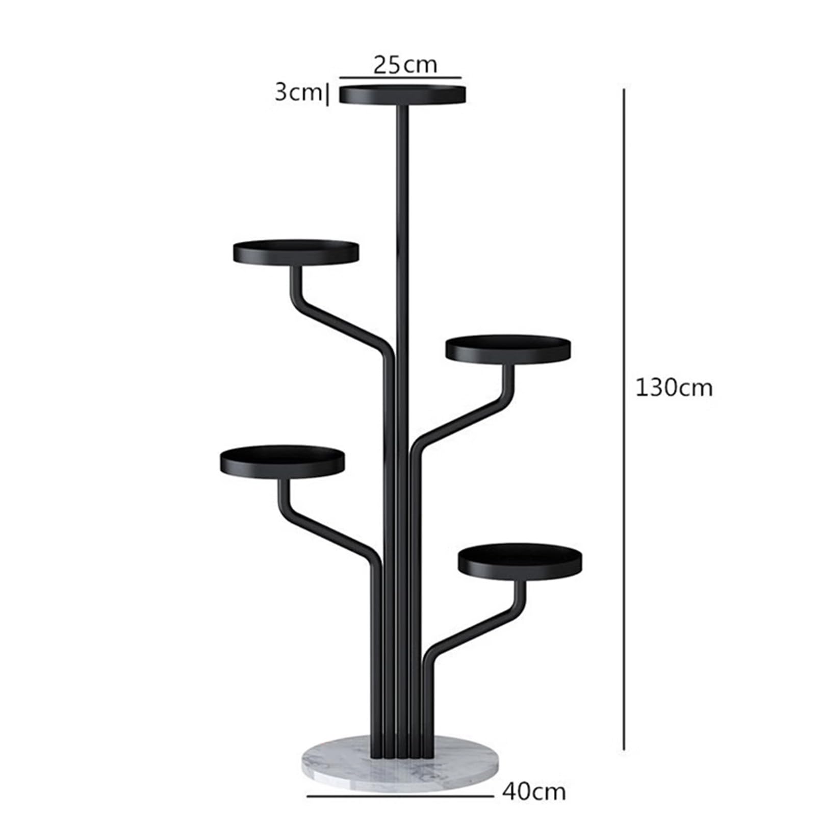 Portapiante Scaffale per Piante in Metallo per Interni ed Esterni Portafiori ad Angolo a 5 Livelli per Balcone da Giardino del Soggiorno, Nero