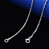 1Pc 304 Stainless Steel 0.8mm/1mm/1.2mm/1.6mm Wide Boston Link Chain Necklace 19.68 inch (50cm) Long Necklace Jewelry