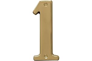 Hy-Ko Products 5 Inch Polished Brass House Number 1