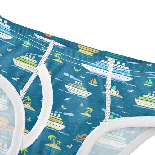 Boys' Exclusive Briefs Toddler Underwear 95% Combed Cotton Boxerbriefs 2T Ship and Ocean Pattern 224