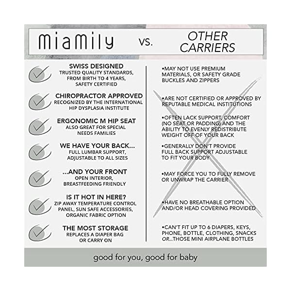 MiaMily HIPSTER PLUS Babytragetasche, mit 9 Tragepositionen und ergonomischem Design mit Schutz für Kinder oder… – Bild 7