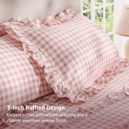 Juegos de Sábanas Bedsure Pink Gingham J - image 2