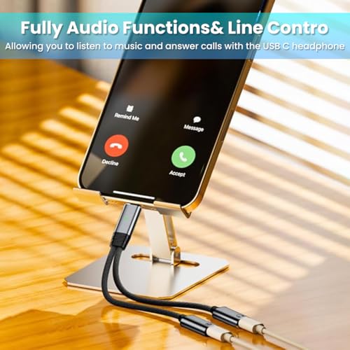 Image of Verilux 2 in 1 Type C to Type C Audio & Charging Connector, PD 100W USB C Male to Female Cable Fast Charging with Simultaneous Wired Headphone Connection for iPhone 16 /15 /Plus /Pro /Max, Galaxy S25 /S24