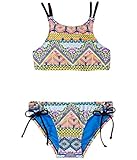 Hobie Girls' Big Desert Daze Two Piece High Neck Adjustable Hipster Swimsuit