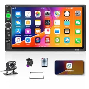 Double Din Car Stereo 7” Touch Screen Car Radio with Bluetooth Backup Camera FM Radio Receiver USB AUX Auto radio TF Card Input Audio Video MP5 MP4 MP3 Player Car Multimedia Player Support Mirror Link