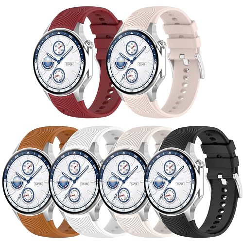 FitTurn 6 Pack Sport Bands Compatible with Oppo Watch X, Oneplus Watch 2 for Men Women, Adjustable...