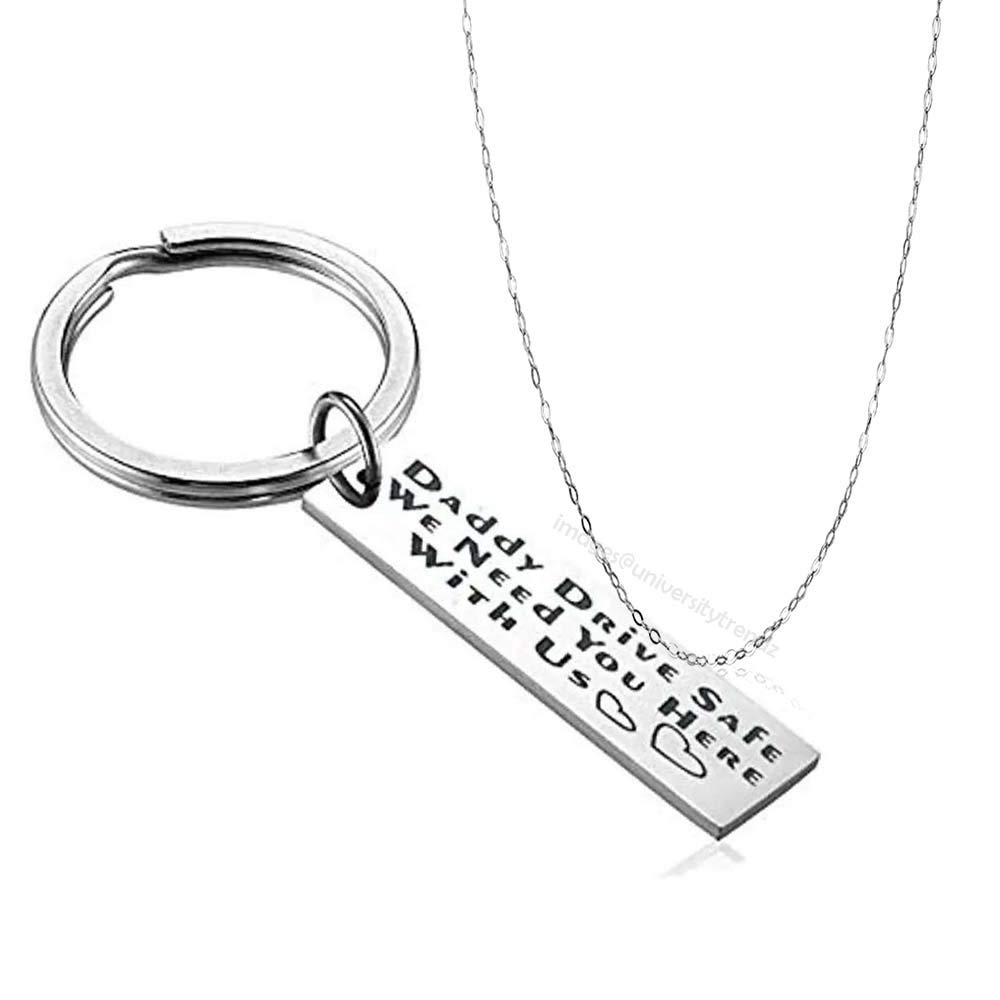 University Trendz Warm Love Message Daddy Drive Safe We Need You Here With Us Engraved Keyring with chain, Gift for Christmas, Birthday (B08L11VZK4) Amazon Price History, Amazon Price Tracker